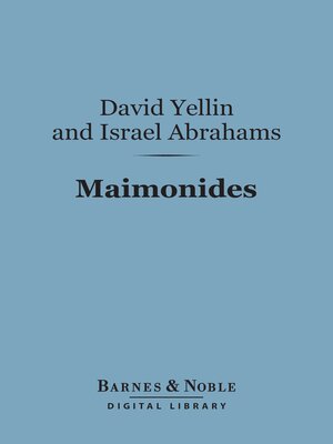 cover image of Maimonides (Barnes & Noble Digital Library)
